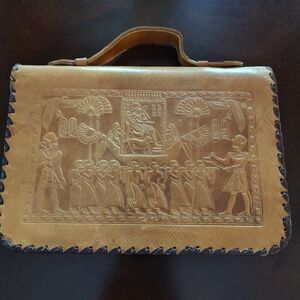 Handcrafted Tan Leather Briefcase